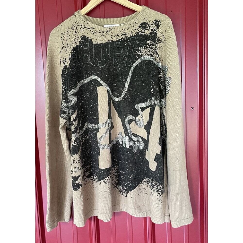 Express Sweater Graphic Crewneck Long Sleeve Casual Pullover‎ Classic Mens XXL